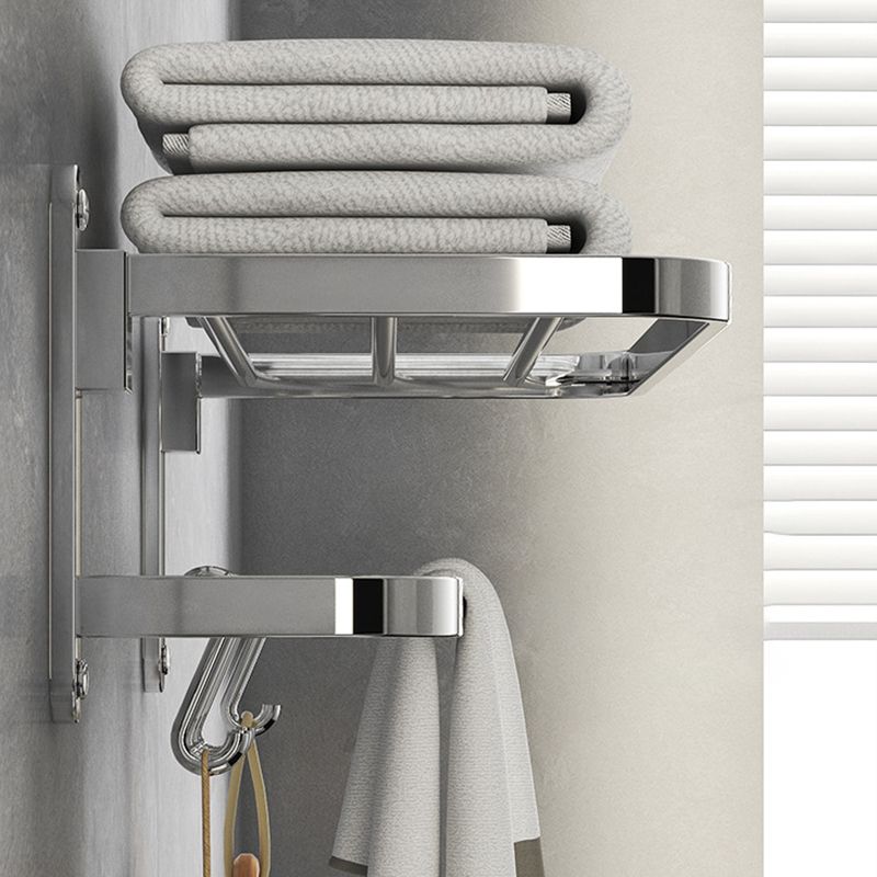 Siopsrl| Chrome Modern Bathroom Hardware Set Stainless Steel Towel Hook/Towel Rail & Bathroom Shelf