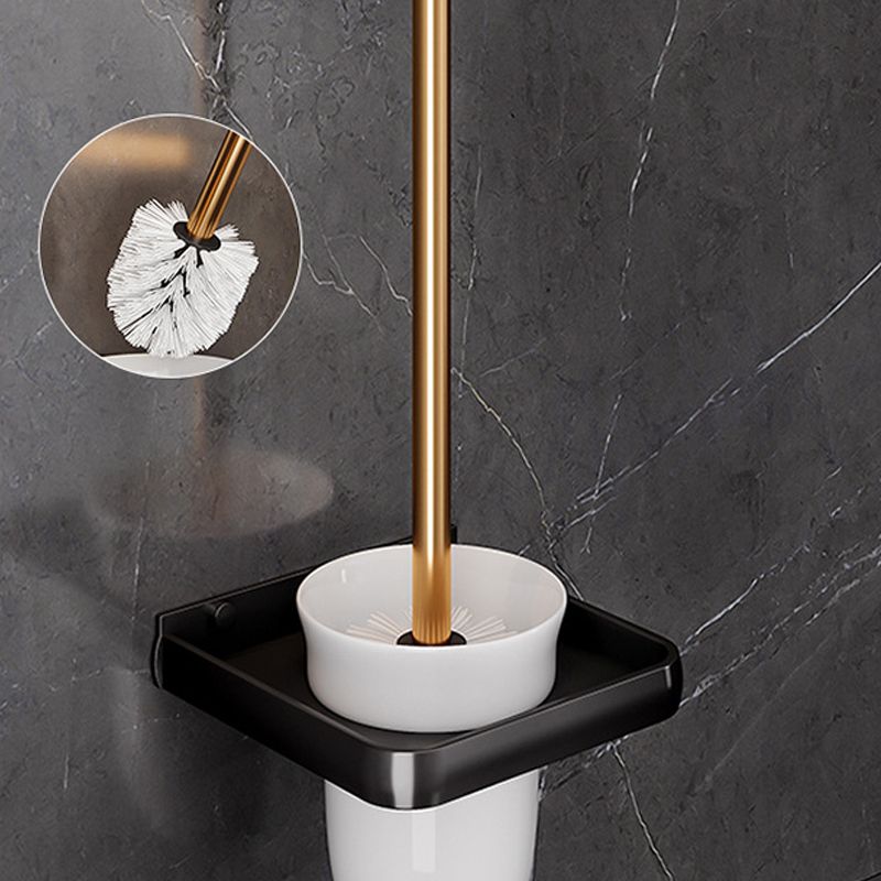 Siopsrl| Black and Brass Bathroom Hardware Set Modern Stainless Steel Bathroom Shelf/Towel Holder/Paper Holder