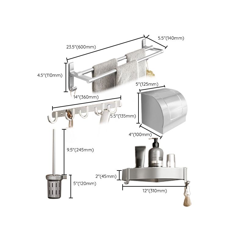 Siopsrl| Metal Bathroom Hardware Set Adhesive Installation Bathroom Accessories Kit