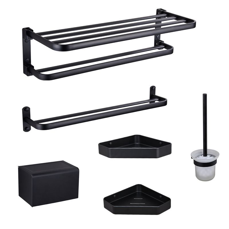Siopsrl| Modern Bathroom Accessory Set Matte Black/Grey Bathroom Shelf/Towel Holder & Paper Holder