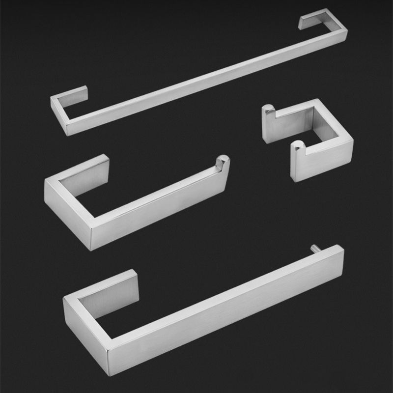 Siopsrl| Stainless Steel Bathroom Set 4-Piece Modern Style Simple Bathroom Accessory Set