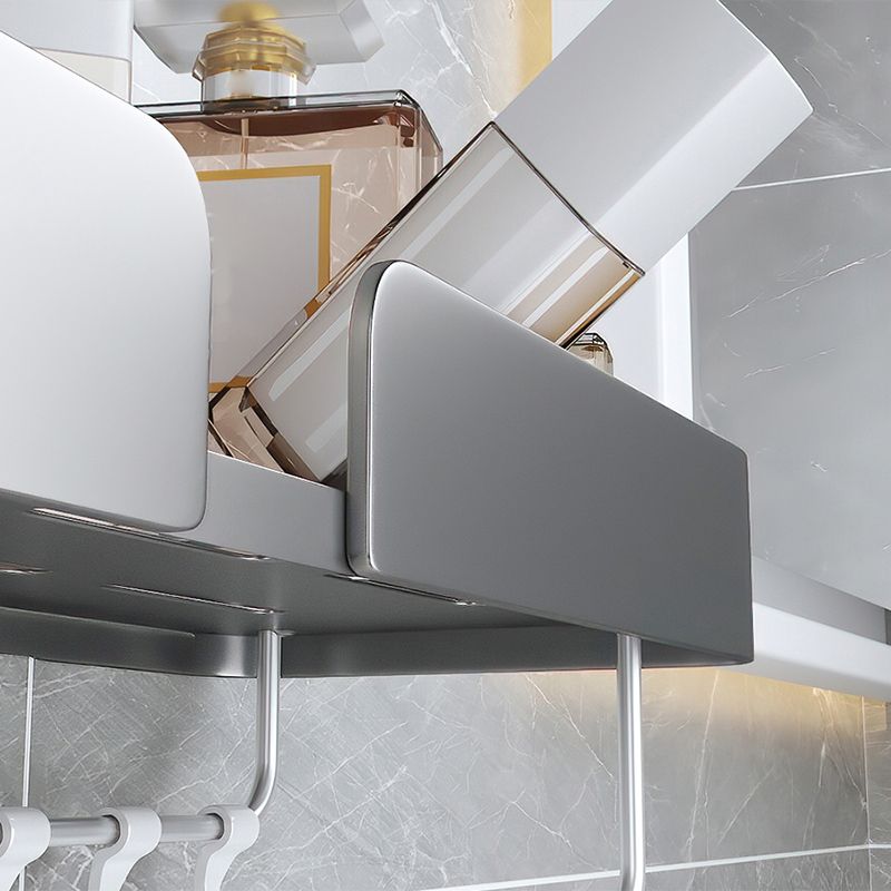 Siopsrl| 3-piece modern bathroom hardware set aluminum bathroom shelf in gray