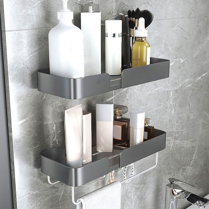Siopsrl| 3-piece modern bathroom hardware set aluminum bathroom shelf in gray