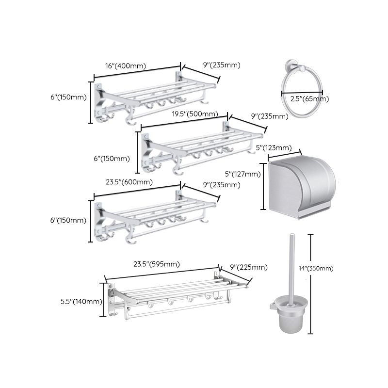 Siopsrl| Modern Bathroom Accessories Hardware Set Silver Bathroom Accessories Kit