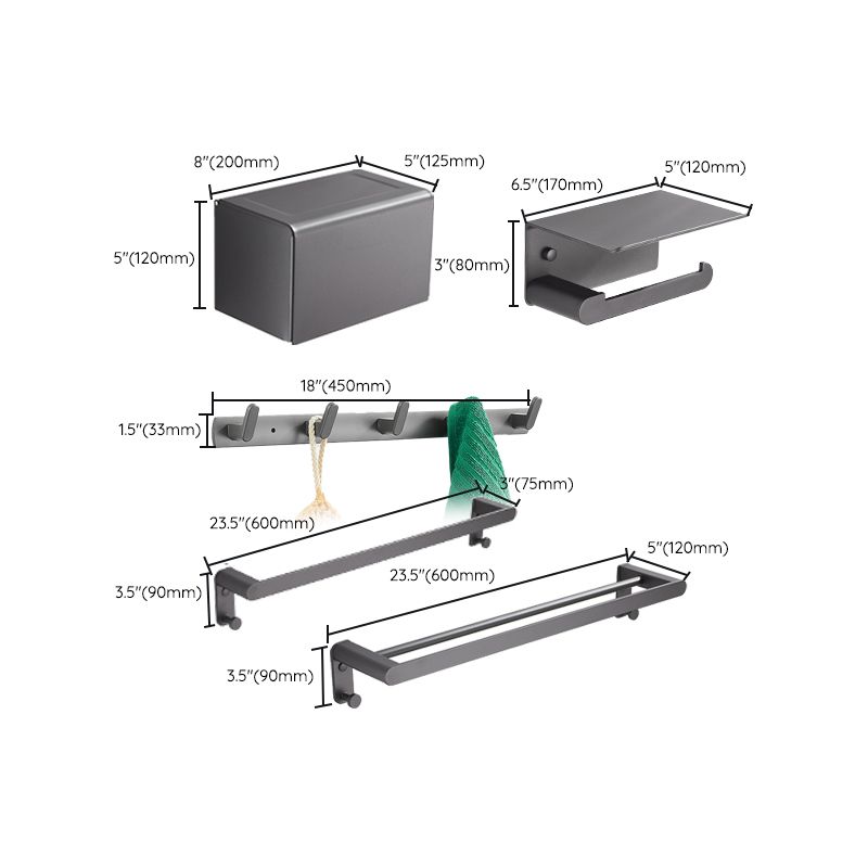 Siopsrl| Gray Bathroom Accessory Set Modern Bathroom Accessories Hardware Set
