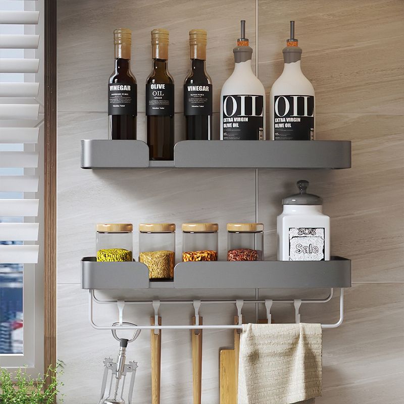 Siopsrl| 3-piece modern bathroom hardware set aluminum bathroom shelf in gray