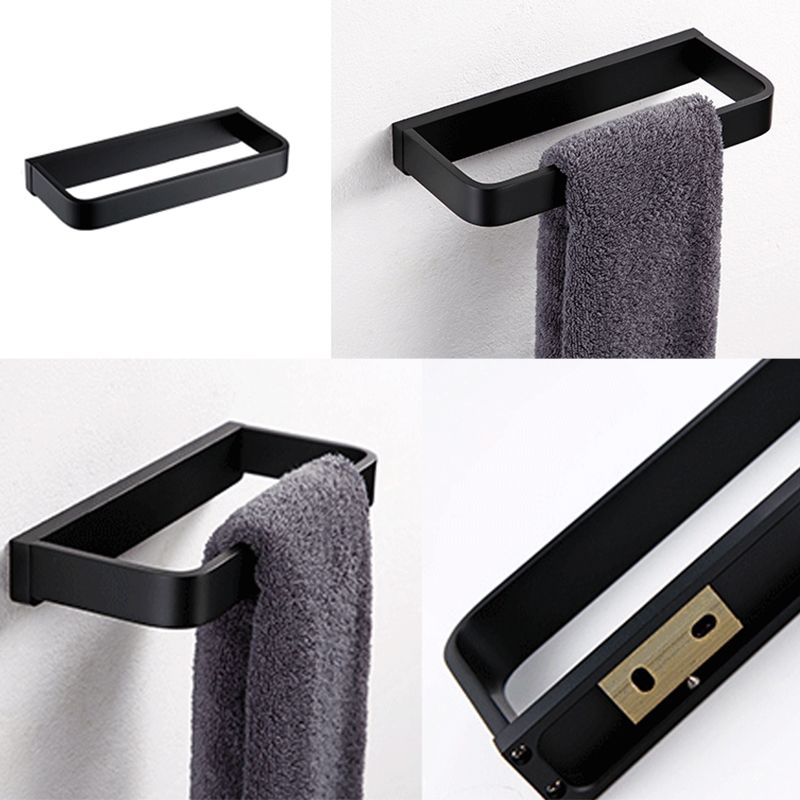 Siopsrl| Black Bathroom Accessories Hardware Set with Towel Rail and Bath Shelf