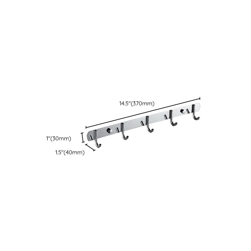 Siopsrl| Chrome Modern Bathroom Hardware Set Stainless Steel Towel Hook/Towel Rail & Bathroom Shelf