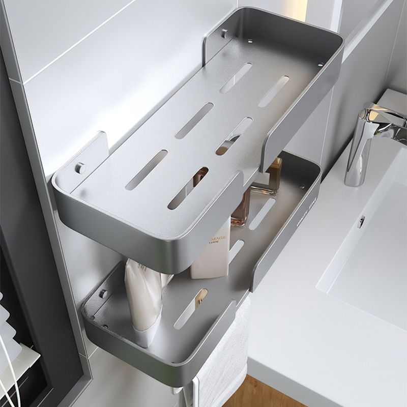 Siopsrl| 3-piece modern bathroom hardware set aluminum bathroom shelf in gray