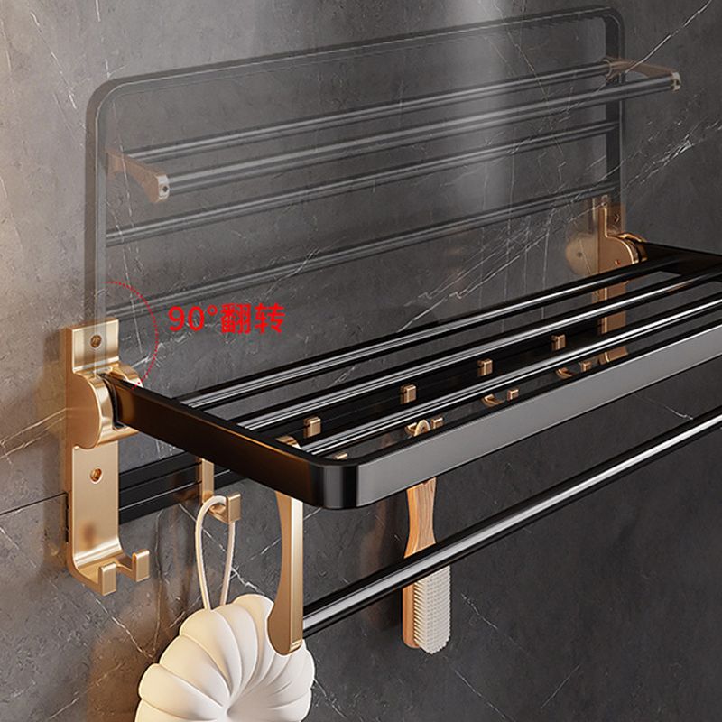 Siopsrl| Black and Brass Bathroom Hardware Set Modern Stainless Steel Bathroom Shelf/Towel Holder/Paper Holder