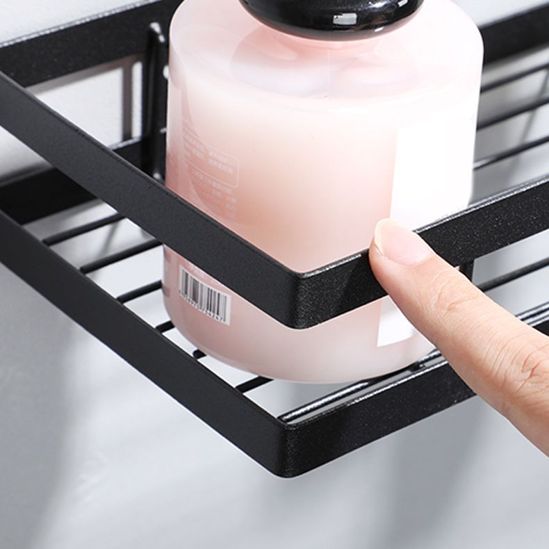 Siopsrl| 2-piece bathroom shelf made of matte black metal bathroom hardware set