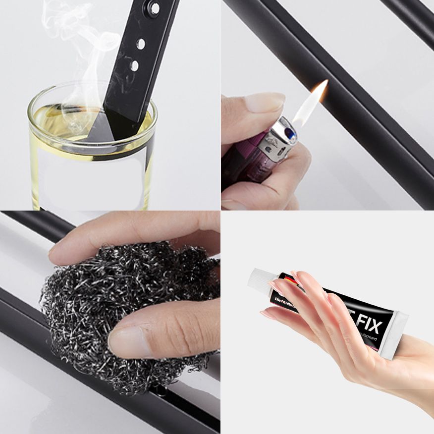 Siopsrl| Modern Aluminum Bathroom Accessory Set Matte Black Bathroom Shelf/Towel Holder/Paper Holder