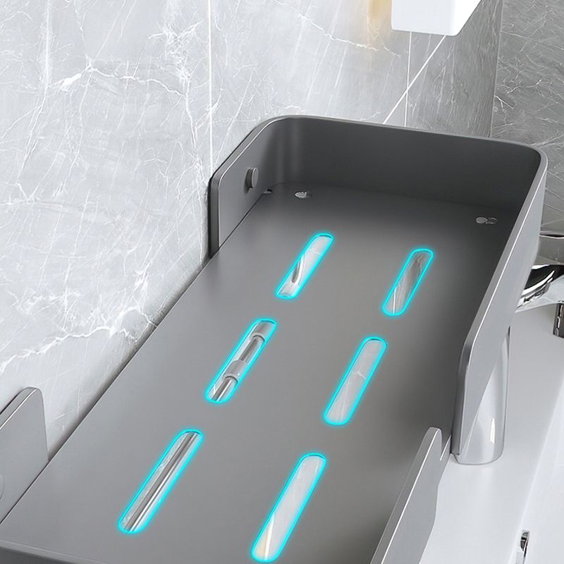 Siopsrl| 3-piece modern bathroom hardware set aluminum bathroom shelf in gray