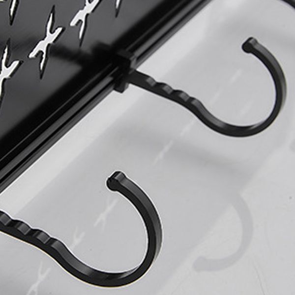 Siopsrl| Black / Silver Bathroom Accessories Aluminum Hardware Set Bathroom Shelf