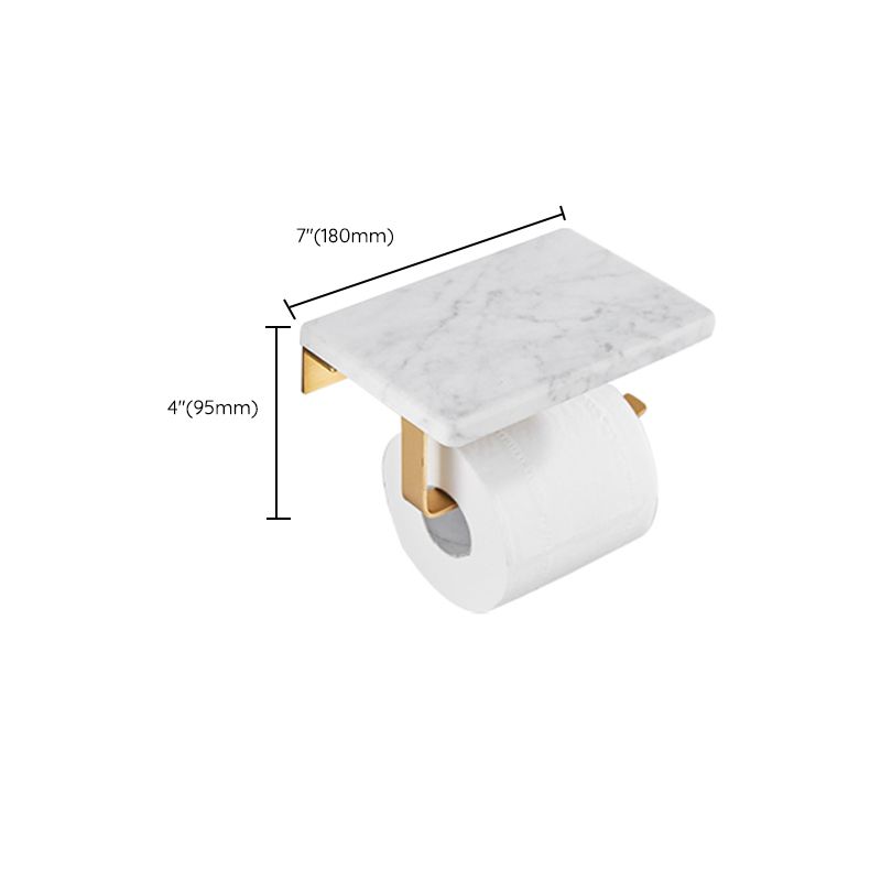 Siopsrl| Brushed Brass Bathroom Accessory Set Metal & Marble Bathroom Hardware Set with Bathtub Shelf