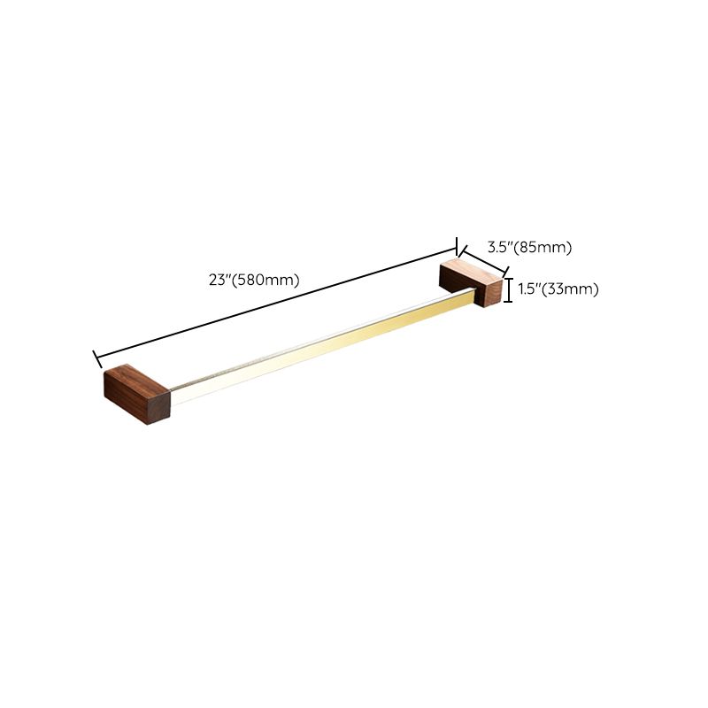 Siopsrl| Polished Brass Bathroom Hardware Set Metal & Wood Bathroom Set with Bath Shelf/Towel Bar