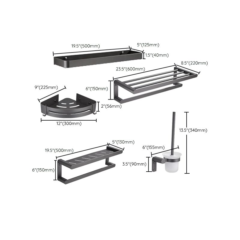 Siopsrl| Gray Bathroom Accessory Set Modern Bathroom Accessories Hardware Set