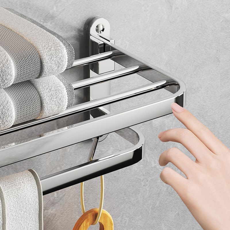 Siopsrl| Chrome Modern Bathroom Hardware Set Stainless Steel Towel Hook/Towel Rail & Bathroom Shelf