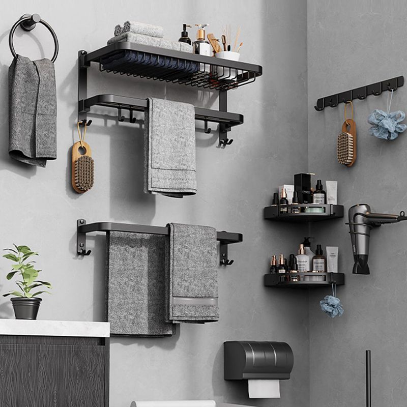 Siopsrl| Minimalist black bathroom accessory set paper holder towel bar bathroom hardware set