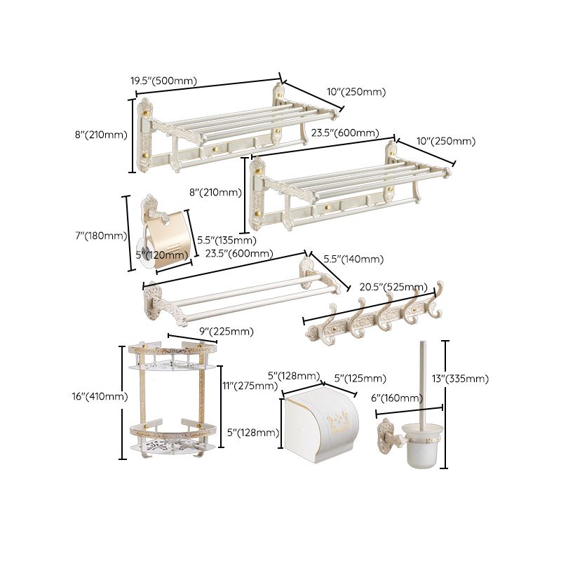 Siopsrl| Traditional Bath Accessories Set White Bathroom Accessories Hardware Set