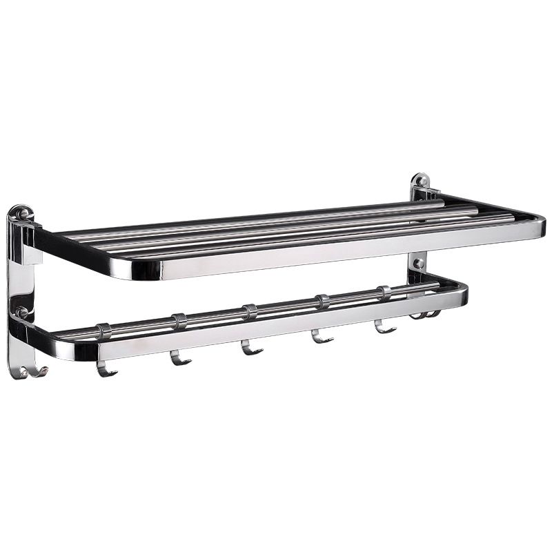Siopsrl| Chrome Modern Bathroom Hardware Set Stainless Steel Towel Hook/Towel Rail & Bathroom Shelf