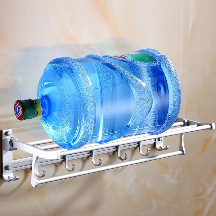Siopsrl| Silver Contemporary Bathroom Hardware Set Stainless Steel Aluminum Bathroom Set