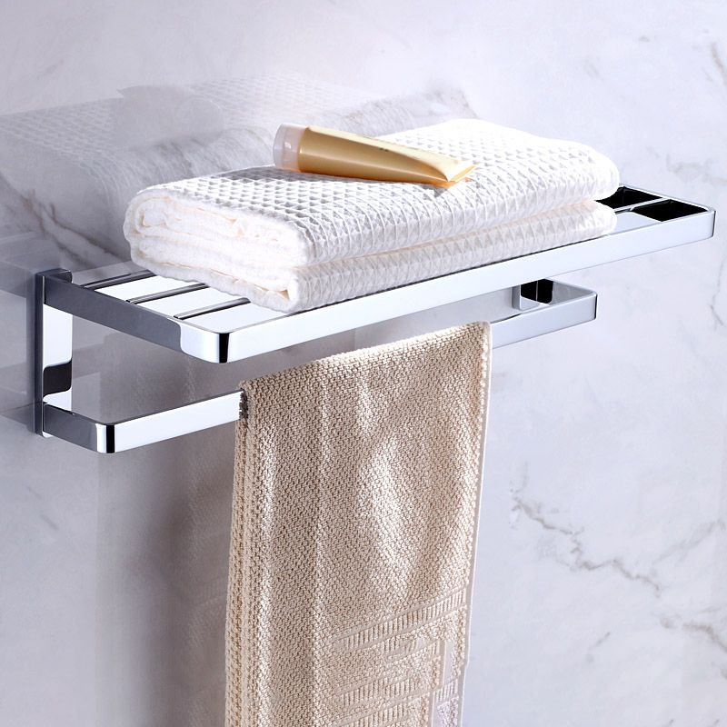 Siopsrl| Chrome brass modern bathroom accessory set with towel bar/ ring/ paper holder & bathrobe hook