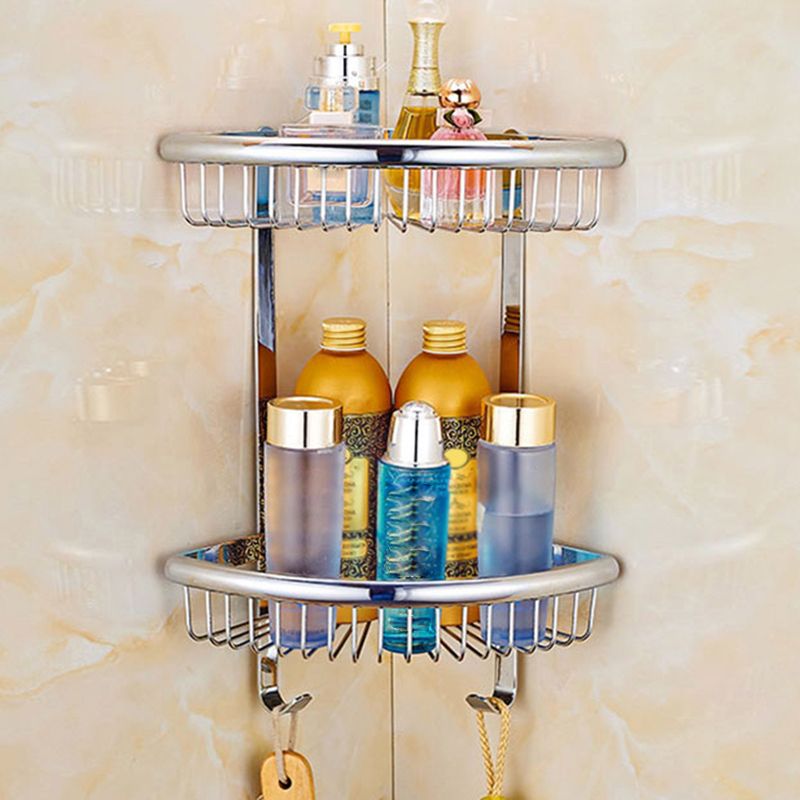 Siopsrl| Contemporary Bathroom Accessories Hardware Set in Silver Metal
