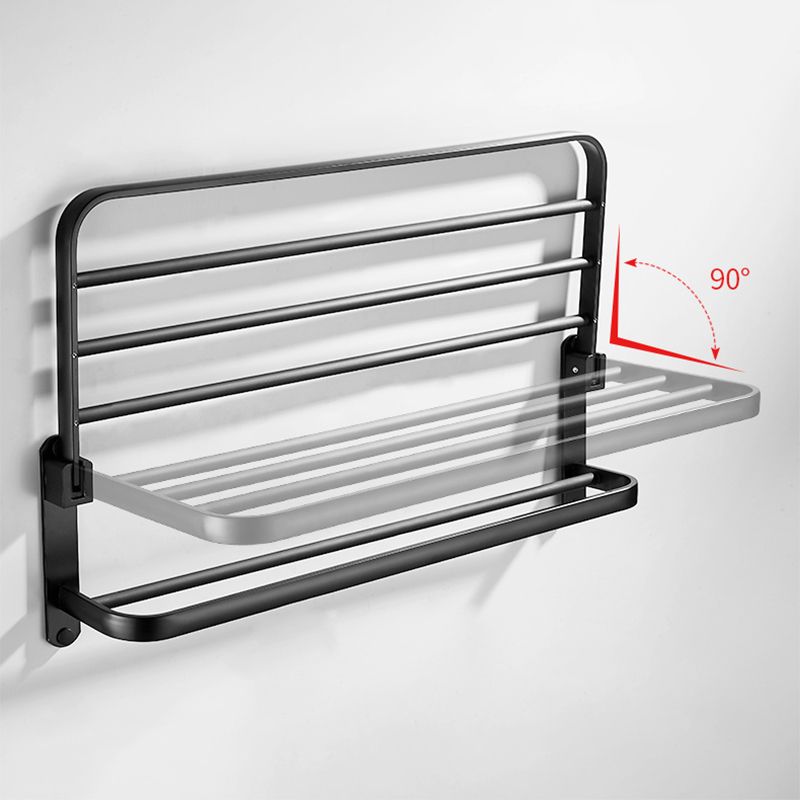Siopsrl| Modern Classic Bathroom Hardware Set Matte Black Bathrobe/Towel Bar & Bathroom Shelf