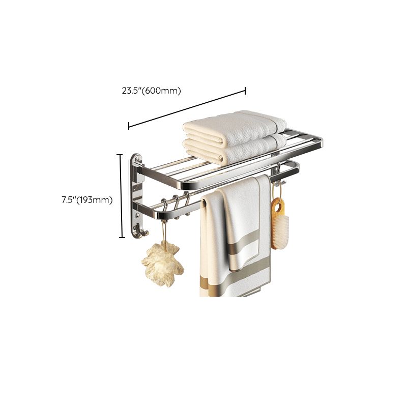 Siopsrl| Chrome Modern Bathroom Hardware Set Stainless Steel Towel Hook/Towel Rail & Bathroom Shelf