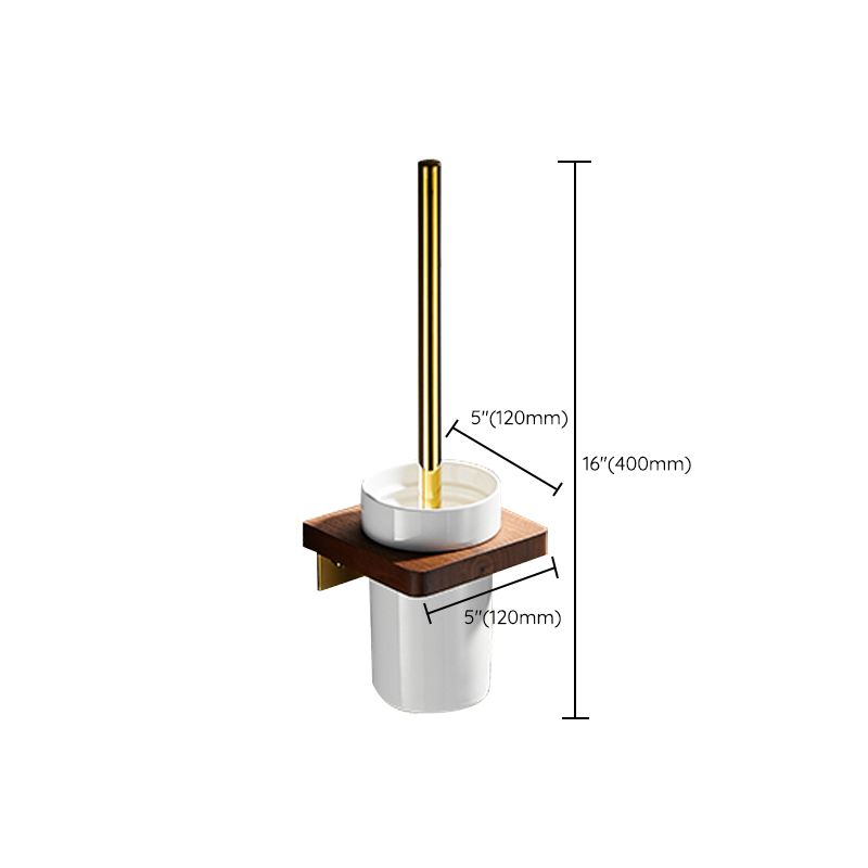 Siopsrl| Polished Brass Bathroom Hardware Set Metal & Wood Bathroom Set with Bath Shelf/Towel Bar