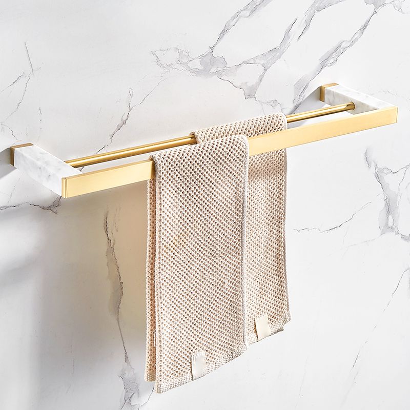 Siopsrl| Brushed Brass Bathroom Accessory Set Metal & Marble Bathroom Hardware Set with Bathtub Shelf