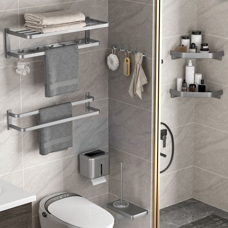 Siopsrl| Modern Gray Bathroom Accessory Kit Paper Holder Bath Shelf Bathroom Hardware Set
