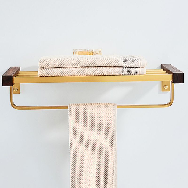 Siopsrl| 6-piece walnut bathroom accessory set metal gold bath hardware set