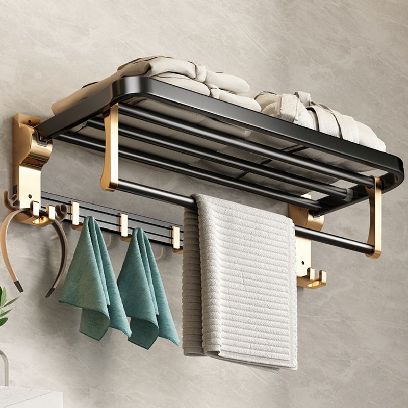 Siopsrl| Modernism Bathroom Accessories Hardware Set Black & Gold Bathroom Shelf/Towel Bar