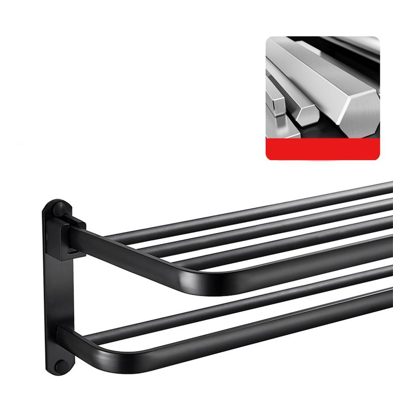 Siopsrl| Modern Classic Bathroom Hardware Set Matte Black Bathrobe/Towel Bar & Bathroom Shelf
