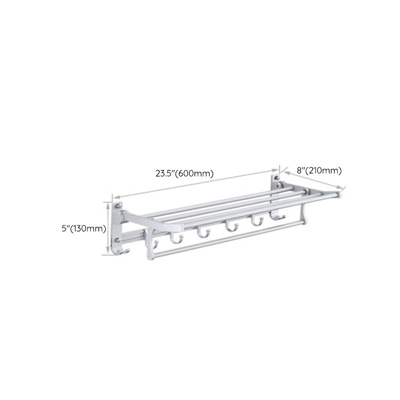 Siopsrl| Silver Contemporary Bathroom Hardware Set Stainless Steel Aluminum Bathroom Set