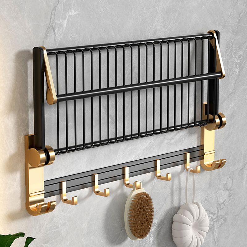 Siopsrl| Modernism Bathroom Accessories Hardware Set Black & Gold Bathroom Shelf/Towel Bar
