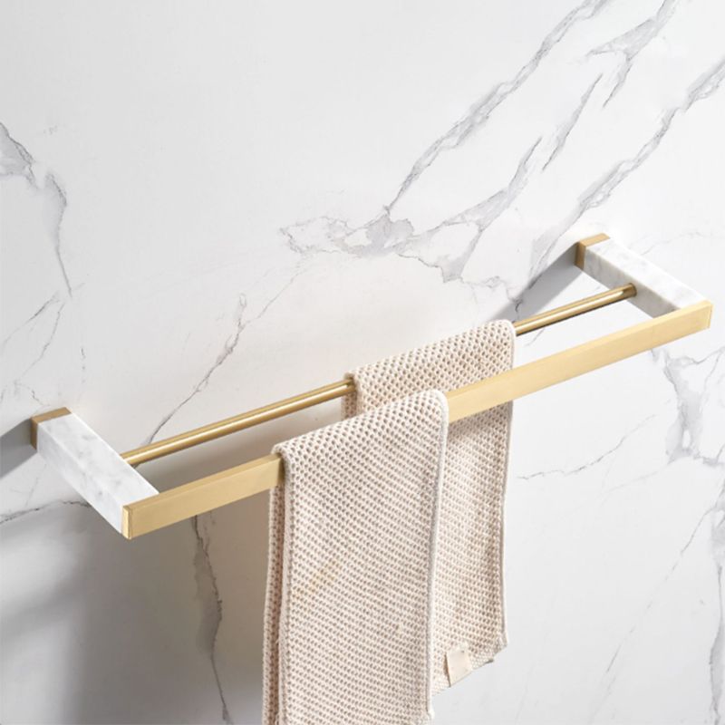 Siopsrl| Brushed Brass Bathroom Accessory Set Metal & Marble Bathroom Hardware Set with Bathtub Shelf