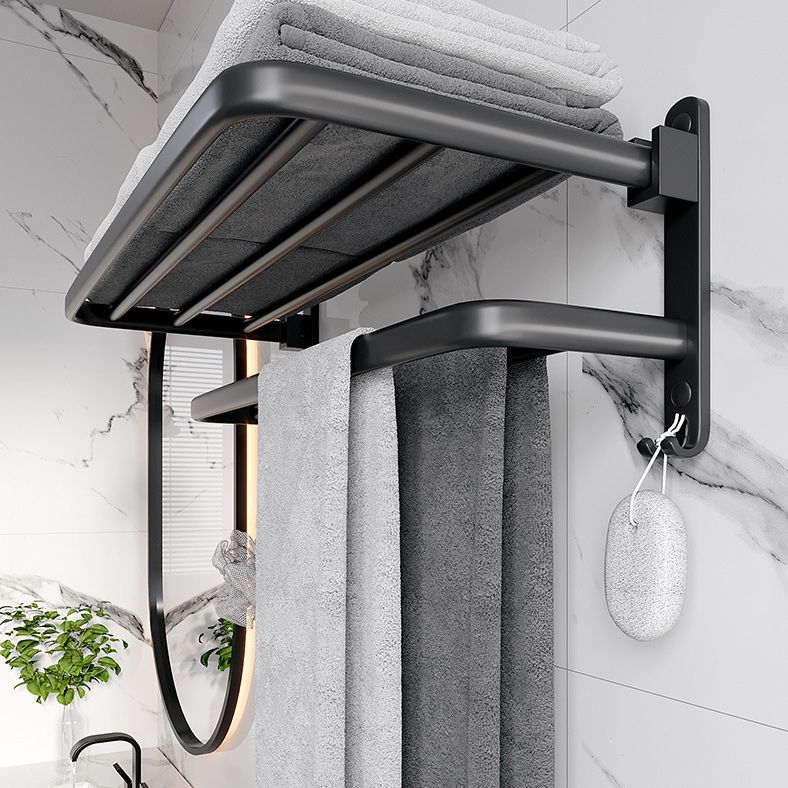 Siopsrl| Modern Aluminum Bathroom Accessory Set Matte Black Bathroom Shelf/Towel Holder/Paper Holder