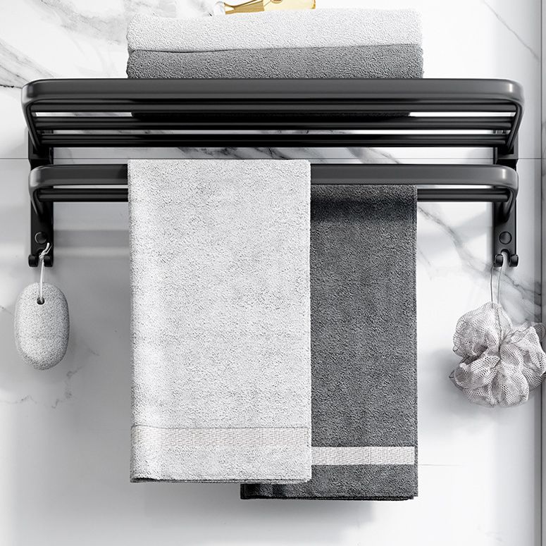Siopsrl| Modern Aluminum Bathroom Accessory Set Matte Black Bathroom Shelf/Towel Holder/Paper Holder