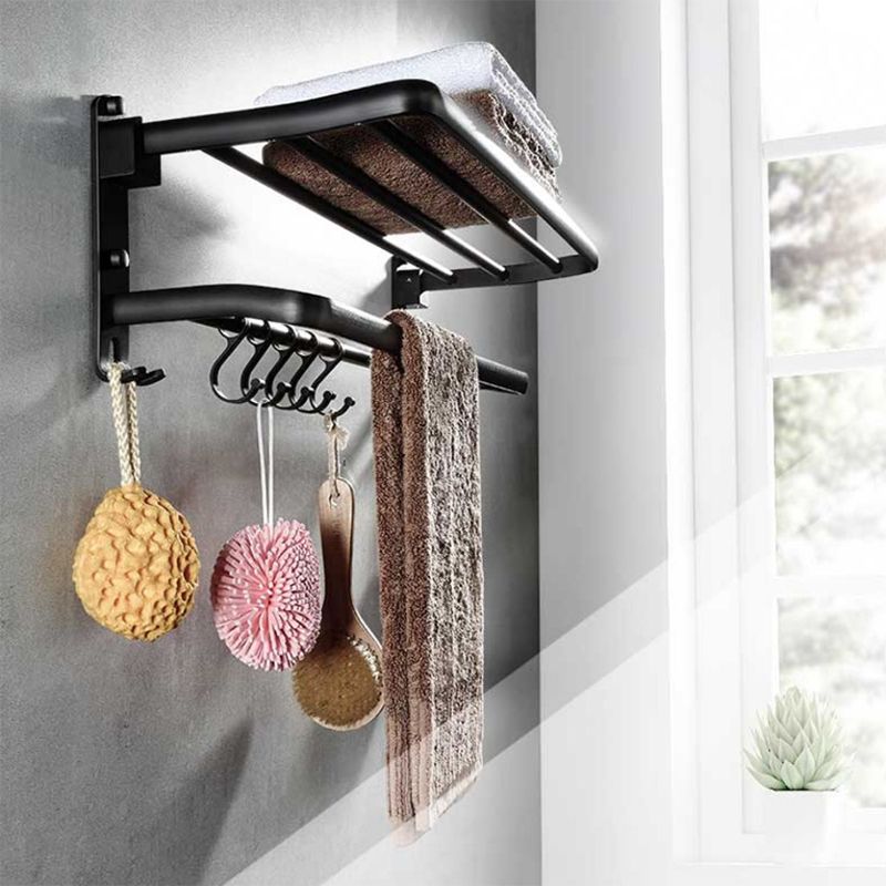 Siopsrl| Modern Aluminum Bathroom Hardware Set Black Bathroom Accessory Set