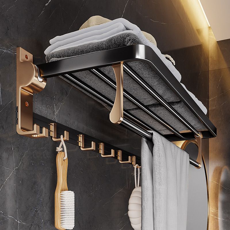 Siopsrl| Black and Brass Bathroom Hardware Set Modern Stainless Steel Bathroom Shelf/Towel Holder/Paper Holder