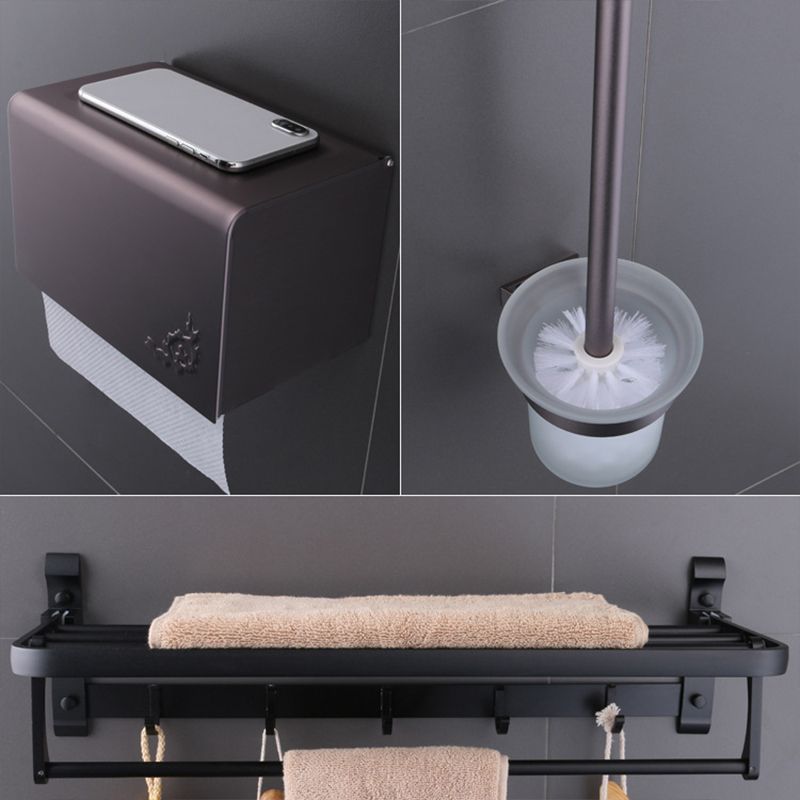 Siopsrl| 6-piece modern bathroom hardware set made of aluminum with towel holder/paper holder