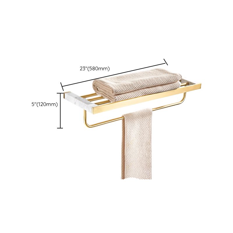 Siopsrl| Brushed Brass Bathroom Accessory Set Metal & Marble Bathroom Hardware Set with Bathtub Shelf