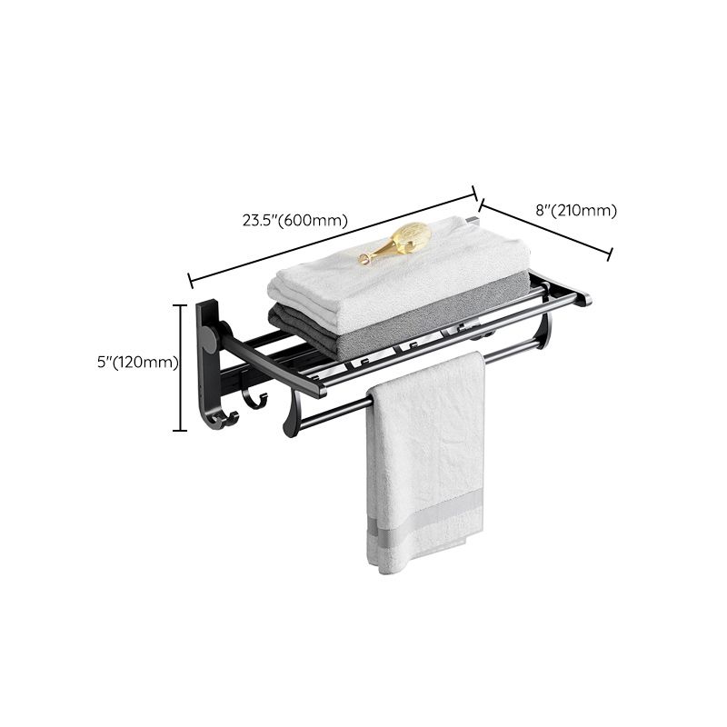 Siopsrl| Modern Aluminum Bathroom Accessory Set Matte Black Bathroom Shelf/Towel Holder/Paper Holder