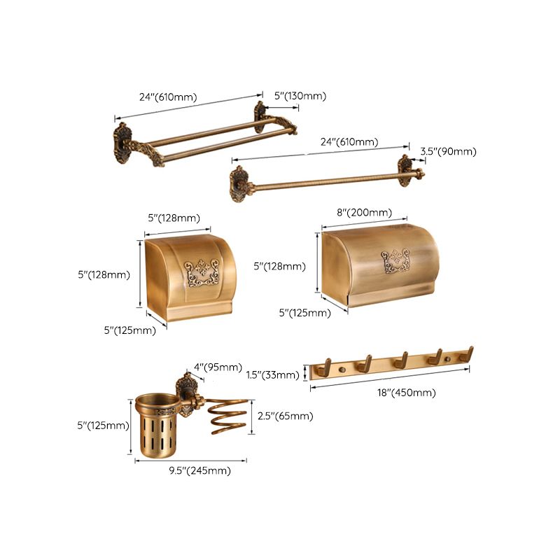 Siopsrl| Brass Accessories Hardware Set Traditional Bathroom Accessories Hardware Set