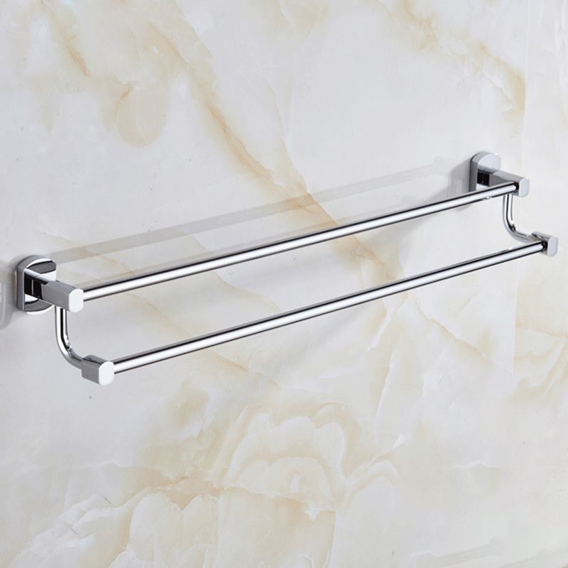 Siopsrl| Contemporary Bathroom Accessories Hardware Set in Silver Metal