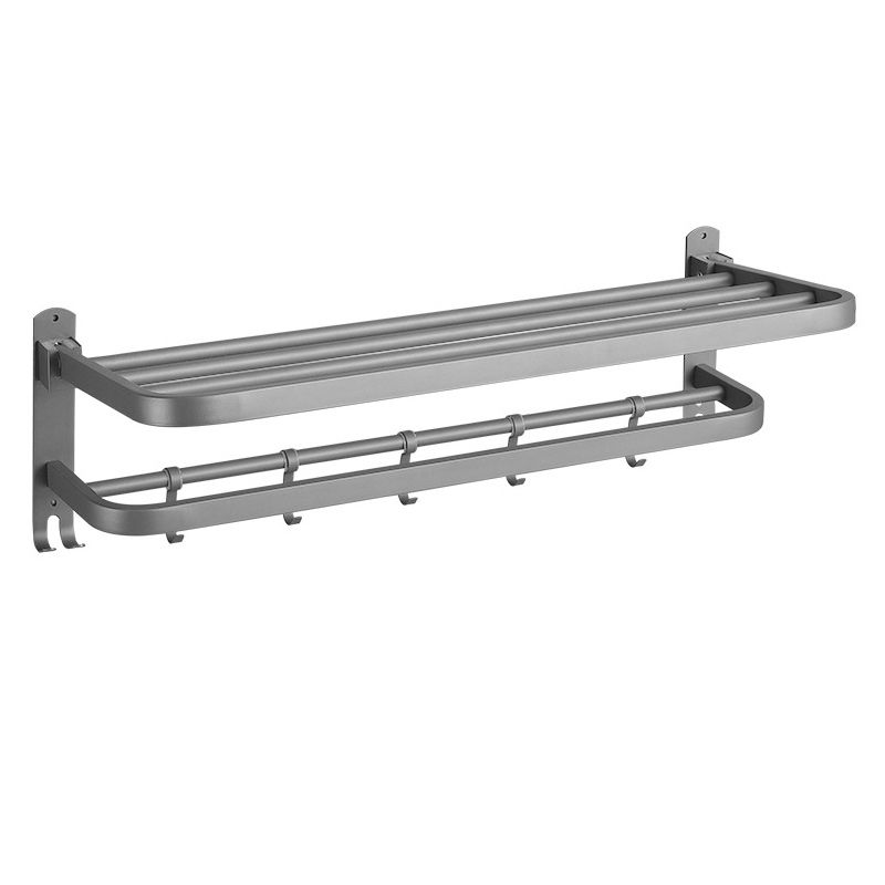 Siopsrl| Modern Bathroom Hardware Set in Stainless Steel Matte Gray Bathrobe Hook/Towel Bar