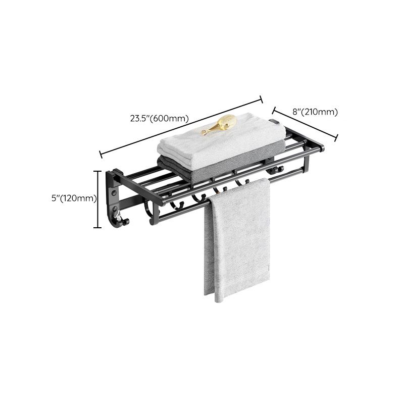 Siopsrl| Modern Aluminum Bathroom Accessory Set Matte Black Bathroom Shelf/Towel Holder/Paper Holder